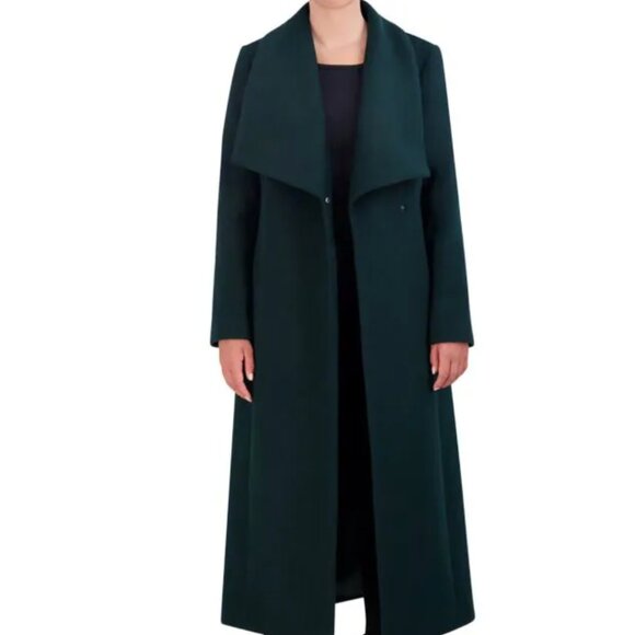 Cole Haan Women's Natural Wool Blend Belted Wrap Coat - Picture 2 of 3